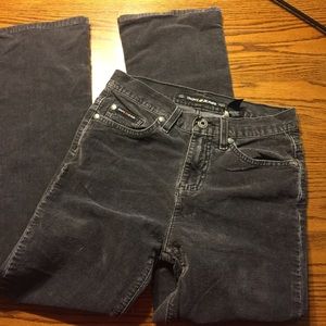 DKNY dark gray corduroy jeans.